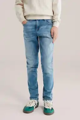 Wehkamp WE Fashion Blue Ridge slim fit jeans medium blue denim aanbieding