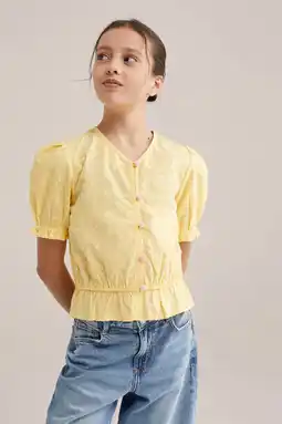 Wehkamp WE Fashion blousetop lichtgeel aanbieding