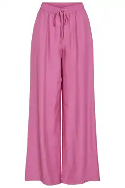 Wehkamp VILA satijnen wide leg regularwaist casual broek roze aanbieding