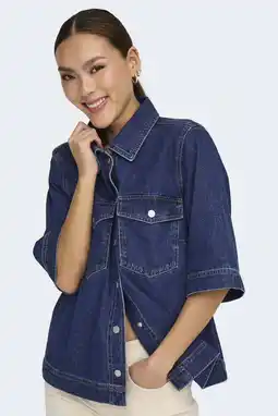 Wehkamp ONLY blouse dark blue denim aanbieding