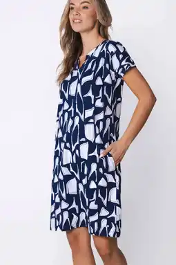 Wehkamp Pastunette nachthemd donkerblauw/wit aanbieding