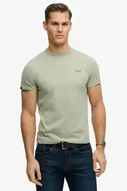 Wehkamp Superdry slim T-shirt groen aanbieding