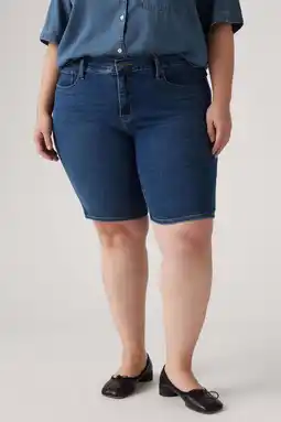 Wehkamp Levi's Plus denim slim regularwaist denim short medium blue denim aanbieding