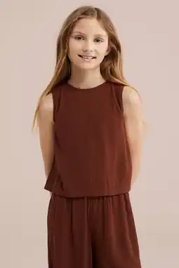 Wehkamp WE Fashion straight jumpsuit bruin aanbieding