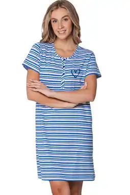Wehkamp Rebelle nachthemd blauw/wit aanbieding