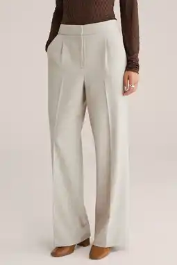Wehkamp WE Fashion straight highwaist broek zand aanbieding