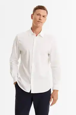 Wehkamp Anytime slim fit poplin overhemd wit aanbieding
