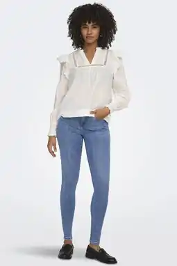 Wehkamp ONLY Onlpower Mid Waist Push Up Ank Det Dnm skinny jeans medium blue denim aanbieding