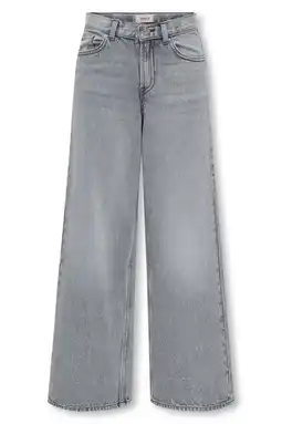Wehkamp KIDS ONLY GIRL highwaist wide leg jeans grey denim aanbieding