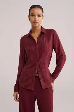Wehkamp WE Fashion gestreepte blouse donkerrood aanbieding