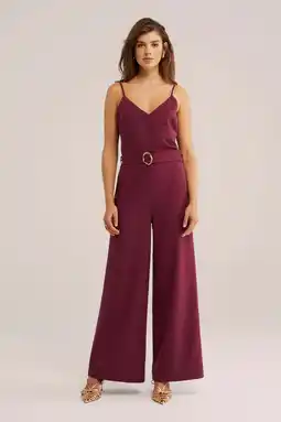 Wehkamp WE Fashion jumpsuit donkerrood aanbieding