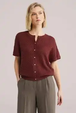 Wehkamp WE Fashion gebreid vest donkerrood aanbieding