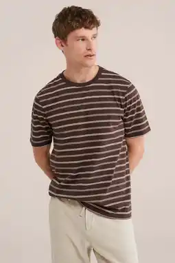 Wehkamp WE Fashion regular fit gestreept T-shirt - donkerblauw aanbieding