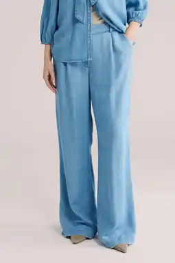 Wehkamp WE Fashion Blue Ridge wide leg regularwaist broek light blue denim aanbieding