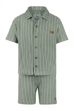 Wehkamp Koko Noko overhemd + korte broek met streepdessin groen aanbieding