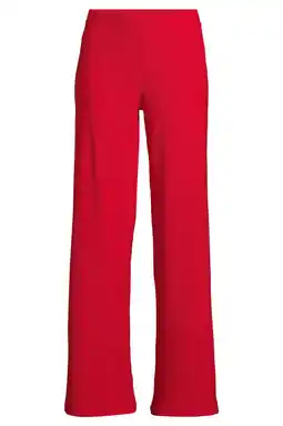 Wehkamp Anytime jersey crinkle wide leg broek rood aanbieding