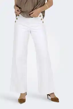 Wehkamp ONLY wide leg highwaist casual broek wit aanbieding