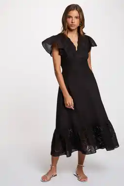Wehkamp Morgan midi jurk broderie zwart aanbieding