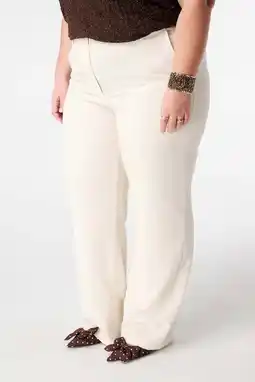 Wehkamp MS Mode regular highwaist pantalon ecru aanbieding