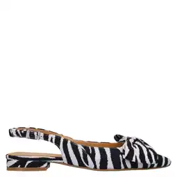 Wehkamp Manfield slingback loafers met zebraprint zwart aanbieding