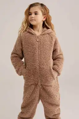 Wehkamp WE Fashion teddy onesie lichtbruin aanbieding