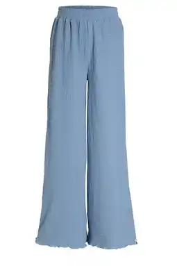Wehkamp Me & My Monkey regularwaist casual broek blauw met textuur aanbieding