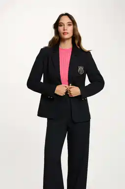 Wehkamp Morgan regular blazer met krijtstreep marineblauw aanbieding