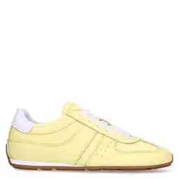 Wehkamp Manfield leren sneakers geel aanbieding