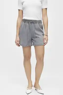 Wehkamp OBJECT denim straight regularwaist short grey denim aanbieding
