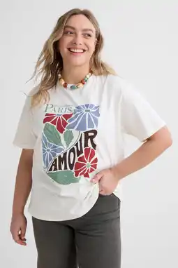 Wehkamp GREAT LOOKS T-shirt met printopdruk off-white aanbieding