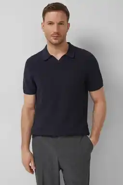 Wehkamp s.Oliver BLACK LABEL regular polo gebreid donkerblauw aanbieding