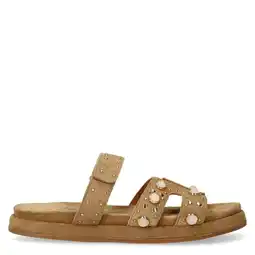 Wehkamp Manfield suède slippers beige aanbieding