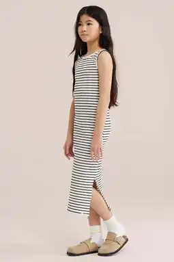 Wehkamp WE Fashion maxi jurk rib gebreid wit aanbieding