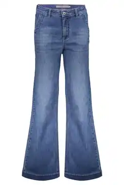 Wehkamp Geisha flared jeans dark blue denim aanbieding