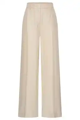 Wehkamp Claudia Sträter straight regularwaist broek beige aanbieding
