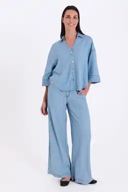 Wehkamp FREEQUENT highwaist broek light blue denim aanbieding