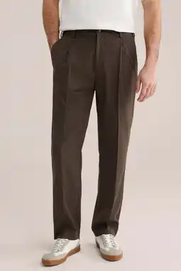Wehkamp WE Fashion tapered chino donkerbruin aanbieding