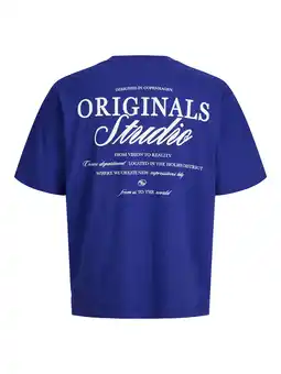 Wehkamp JACK & JONES JUNIOR T-shirt met backprint kobaltblauw aanbieding