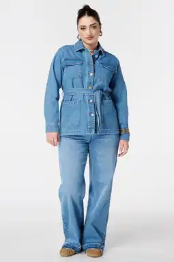 Wehkamp MS Mode denim spijkerjas medium blue denim aanbieding
