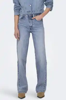 Wehkamp ONLY highwaist wide leg jeans light blue denim aanbieding