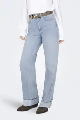 Wehkamp ONLY highwaist wide leg jeans light blue denim aanbieding