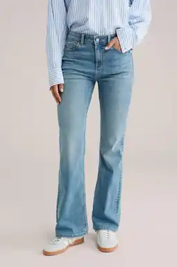 Wehkamp WE Fashion Blue Ridge flared jeans light blue denim aanbieding