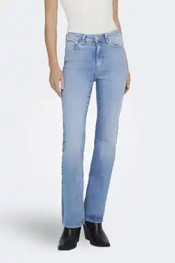Wehkamp ONLY highwaist flared jeans light blue denim aanbieding