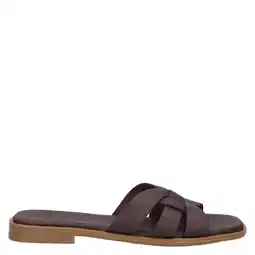 Wehkamp Manfield leren slippers bruin aanbieding