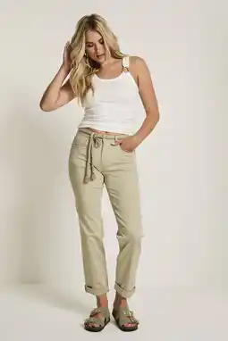 Wehkamp Para Mi slim fit jeans lichtgroen aanbieding