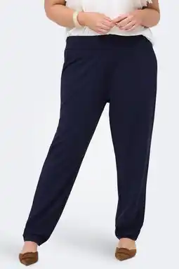 Wehkamp ONLY CARMAKOMA regularwaist casual broek donkerblauw aanbieding
