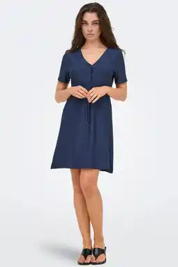 Wehkamp JDY korte jurk ajour donkerblauw aanbieding