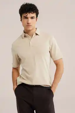 Wehkamp WE Fashion slim polo beige aanbieding