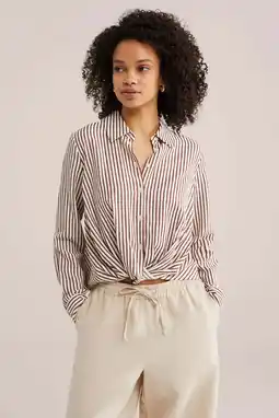 Wehkamp WE Fashion gestreepte blouse bruin aanbieding