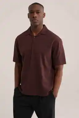 Wehkamp WE Fashion regular polo donkerrood aanbieding